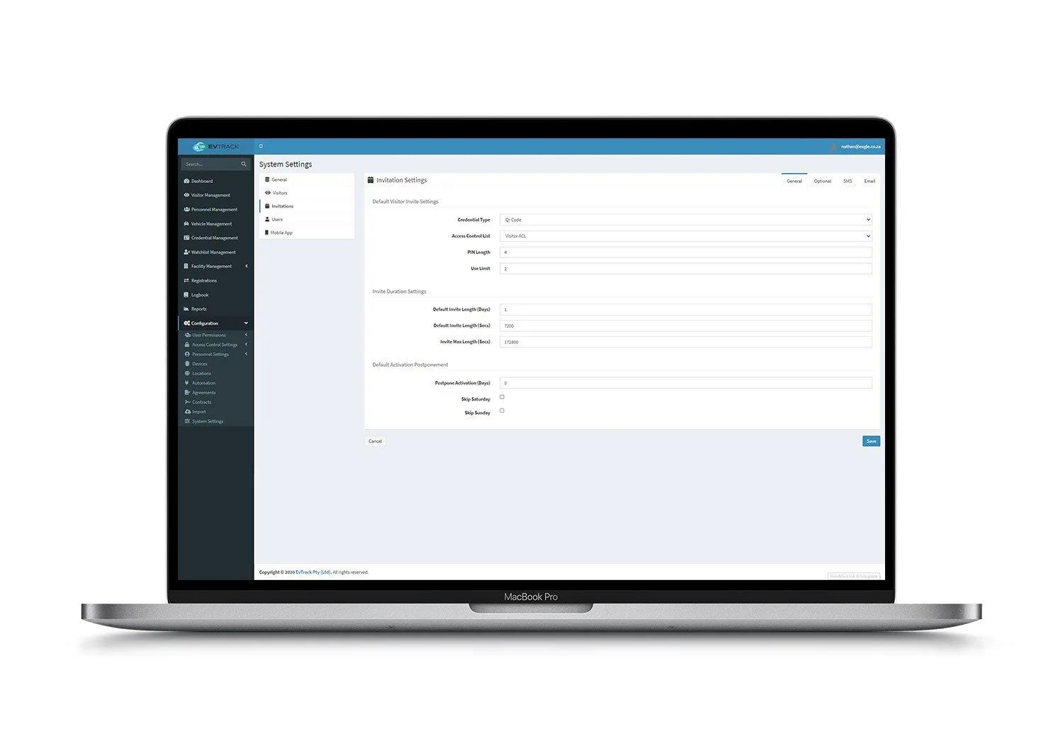 Visitor Invitation Settings